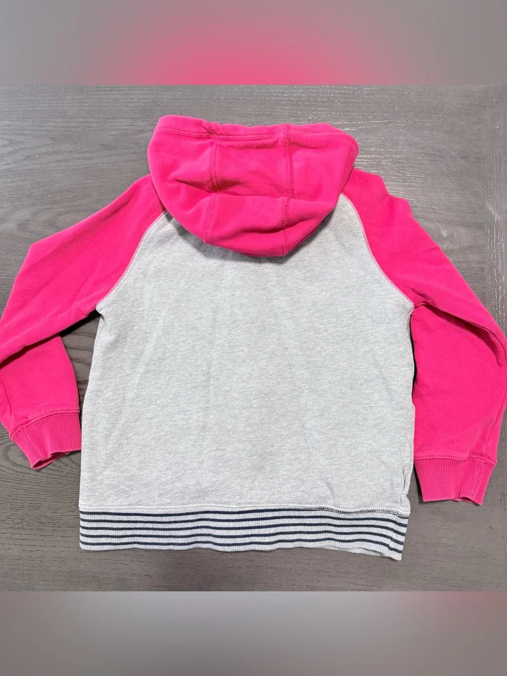 Gymboree Kids Size 6 Raccoon Full Zip Hoodie Pink Gray Animal Ears